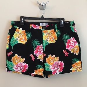 Old Navy Black Floral Shorts